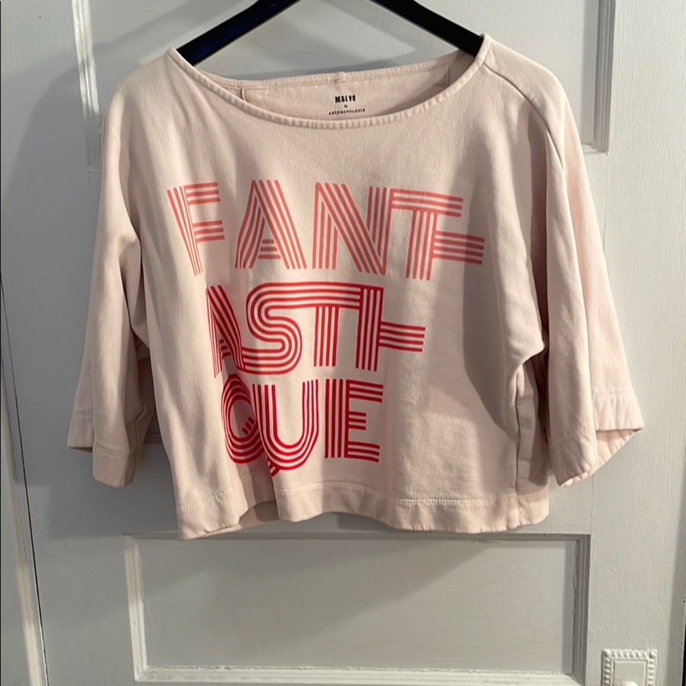 Oversized short sleeve crop sweatshirt MAEVE